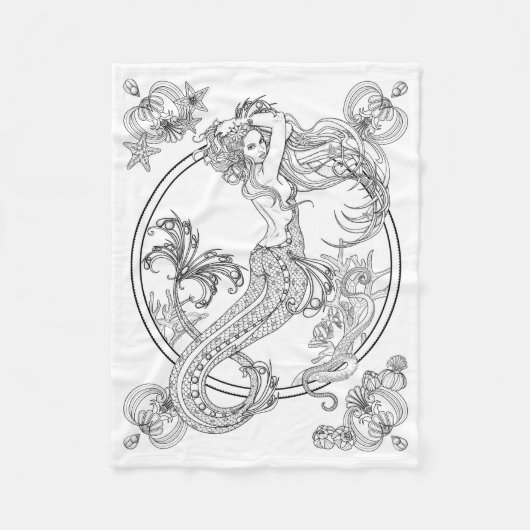 Tiefen: durch Sonja A.S. Mermaid Fleece Decke (Vorderseite)