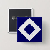 Tiefenblauer Diamant, feine weiße Grenze Button (Vorne & Hinten)