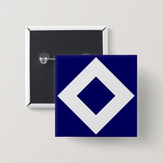 Tiefenblauer Diamant, feine weiße Grenze Button (Vorne & Hinten)