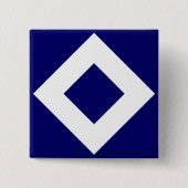 Tiefenblauer Diamant, feine weiße Grenze Button (Vorderseite)