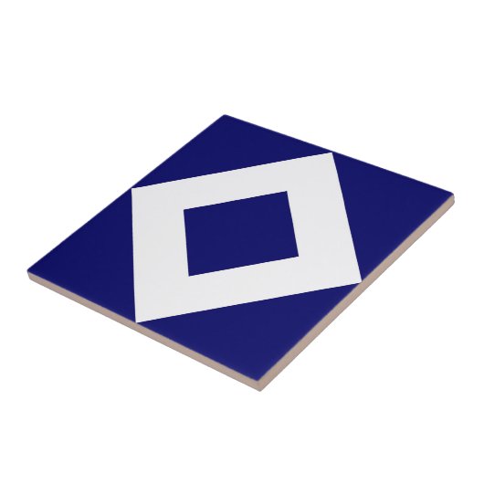 Tiefenblauer Diamant, feine weiße Grenze Fliese (Seite)