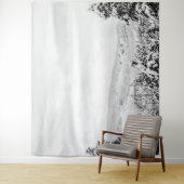 Tiefenschaum // Schwarz-Weiß-Skiing Wandteppich (Beispiel)