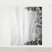 Tiefenschaum // Schwarz-Weiß-Skiing Wandteppich (Vorderseite)