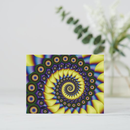 Tiefenwahrnehmung Cooles Abstraktes Fraktal Postkarte (Stehend Vorderseite)