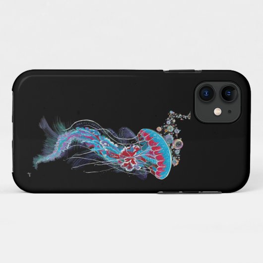 Tiefer Abstieg Fluorescent Jellyfish Case-Mate iPhone Hülle (Rückseite (Horizontal))