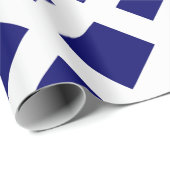 Tiefer blauer Diamant, mutige weiße Grenze Geschenkpapier (Rolleneckpunkt)