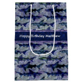 Tiefer blauer mittlere geschenktüte (Rückseite)