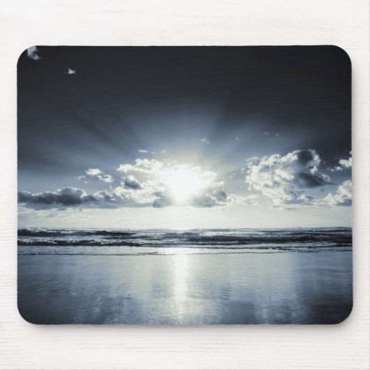 Tiefer blauer Sonnenaufgang Mousepad (Vorne)