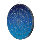 Tiefer blauer sternenklarer nächtlicher Himmel Dartscheibe (Vorderseite rechts)