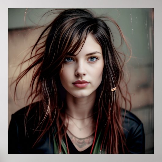 Tiefer Blick und Windhaar Poster (Vorne)