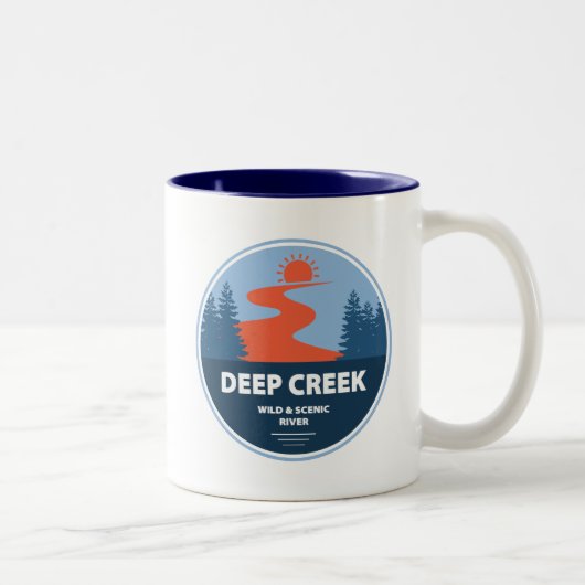 Tiefer Creek Wild und Landschaftlicher Fluss Idaho Zweifarbige Tasse (Rechts)
