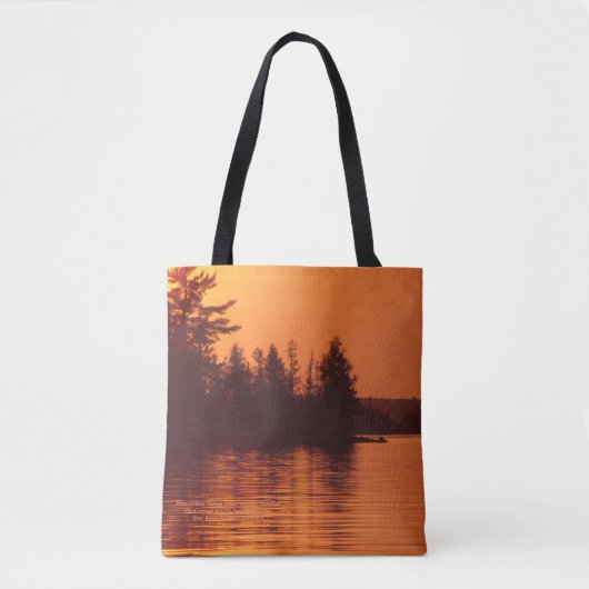 Tiefer goldener orange Sonnenuntergang auf Tasche (Vorderseite)