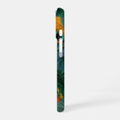 Tiefer grüner und orangefarbener, tropischer Dschu iPhone 16 Hülle (Linke Seite)