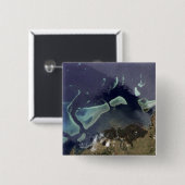 Tiefer grüner Wald an Land Button (Vorne & Hinten)