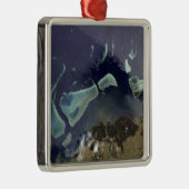 Tiefer grüner Wald an Land Ornament Aus Metall (Rechts)