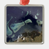 Tiefer grüner Wald an Land Ornament Aus Metall (Vorne)