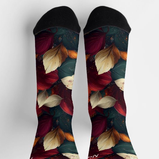 Tiefer Herbst mit kühlen Blätter in Burgund und Go Socken (Oben)