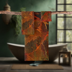 Tiefer Herbst reichlich Abstrakter Fall Badhandtuch Set