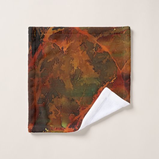 Tiefer Herbst reichlich Abstrakter Fall Badhandtuch Set (Waschlappen)