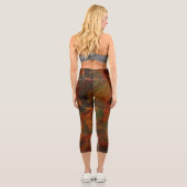 Tiefer Herbst reichlich Abstrakter Fall Capri Leggings (Rückseite)