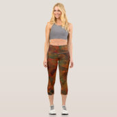 Tiefer Herbst reichlich Abstrakter Fall Capri Leggings (Vorderseite)
