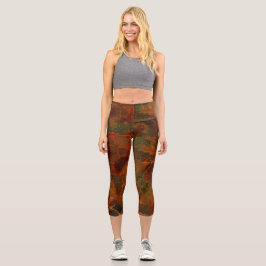 Tiefer Herbst reichlich Abstrakter Fall Capri Leggings