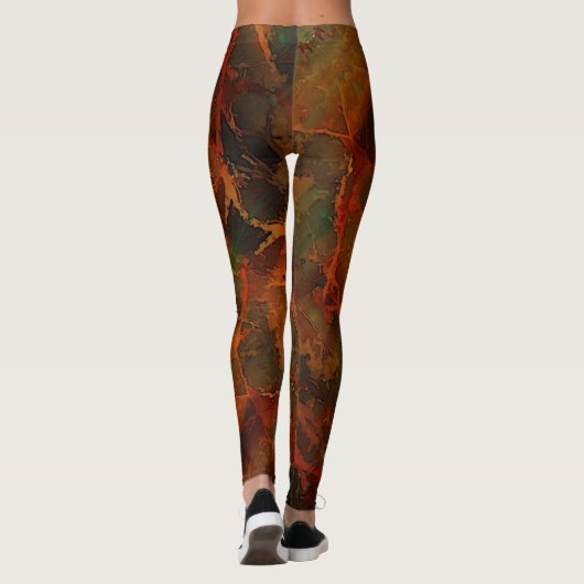 Tiefer Herbst reichlich Abstrakter Fall Leggings (Rückseite)