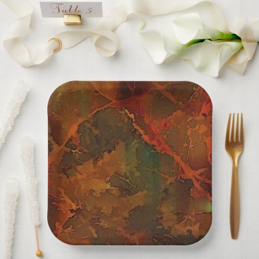 Tiefer Herbst reichlich Abstrakter Fall Pappteller (Hochzeit)