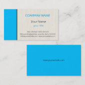 Tiefer Himmel Blau beruflich elegant modern Visitenkarte (Vorne/Hinten)