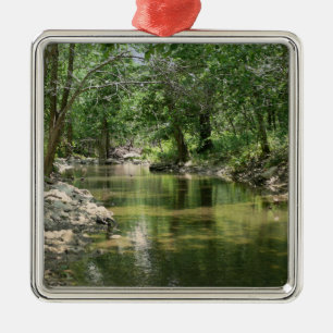 Tiefer Holz-Nebenfluss Silbernes Ornament