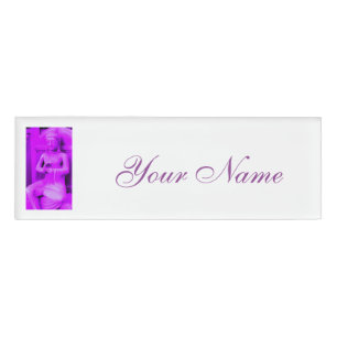 tiefer lila Aura-Buddha Namenschild