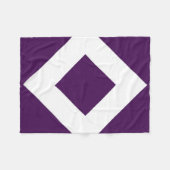 Tiefer Lila Diamant, feine weiße Grenze Fleecedecke (Vorderseite (Horizontal))