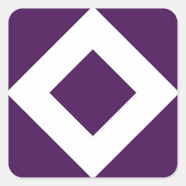 Tiefer Lila Diamant, feine weiße Grenze Quadratischer Aufkleber