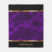 Tiefer Lila Marmor und Gold Fleecedecke (Vorderseite)