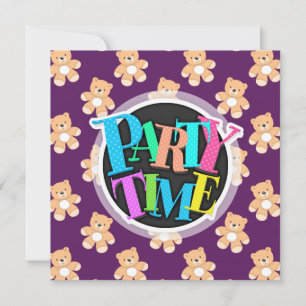 Tiefer Lila Teddybär, Bären Einladung