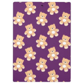 Tiefer Lila Teddybär, Bären Klemmbrett (Rückseite)