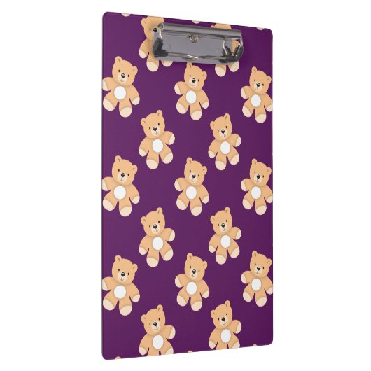 Tiefer Lila Teddybär, Bären Klemmbrett (Rechts)