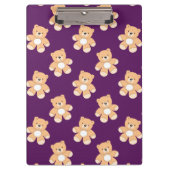 Tiefer Lila Teddybär, Bären Klemmbrett (Vorderseite)