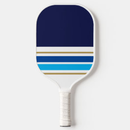 Tiefer Navy Farbblock Sporty Blue Racing Streifen Pickleball Schläger
