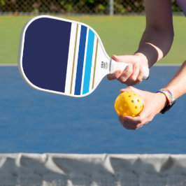 Tiefer Navy Farbblock Sporty Blue Racing Streifen Pickleball Schläger