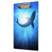 Tiefer Ozean-Haifisch-Silhouette Klemmbrett (Links)