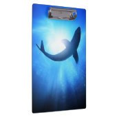 Tiefer Ozean-Haifisch-Silhouette Klemmbrett (Rechts)