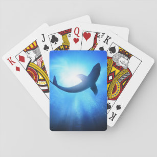 Tiefer Ozean-Haifisch-Silhouette Spielkarten