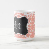 Tiefer Pfirsich-Damast; Vintage Tafel Kaffeetasse (Mittel)