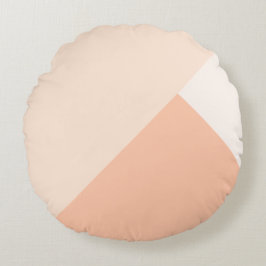 Tiefer Pfirsich, Rose weiß und antikweiß Rundes Kissen