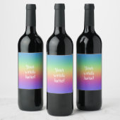 Tiefer Regenbogen-Gradient Weinetikett (Flaschen)