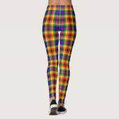 Tiefer Regenbogen Tartan Karierte Einbindung Leggings (Rückseite)