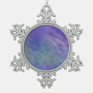 Tiefer regenbogenfarbener Himmelshintergrund Schneeflocken Zinn-Ornament