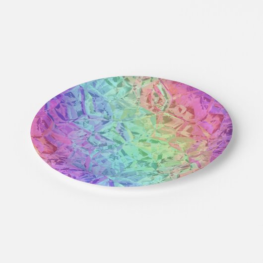 tiefer Regenbogenkristall: Pappteller (Schrägansicht)