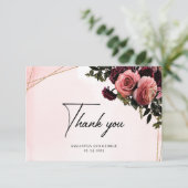 Tiefer roter Märchenmaul, weißbordeauxroter Rahmen Dankeskarte (Stehend Vorderseite)